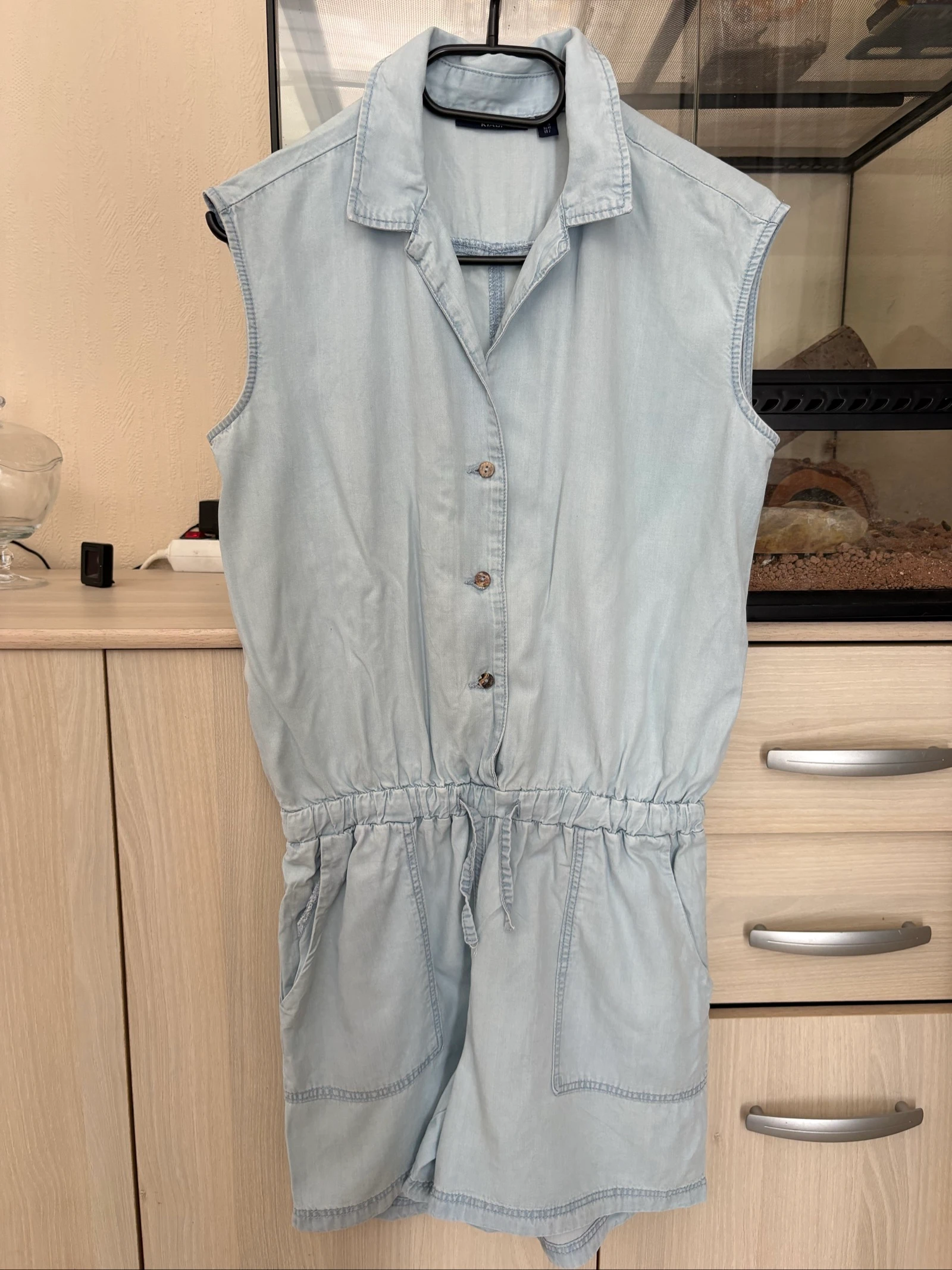Combinaison short femme 34 bleu clair Kiabi